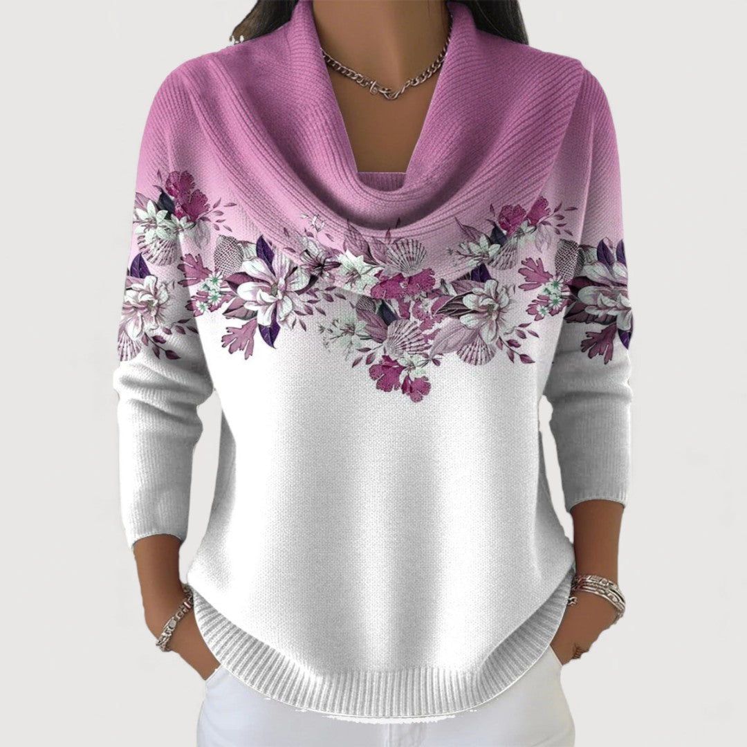 Alba | Jersey de punto canalé floral