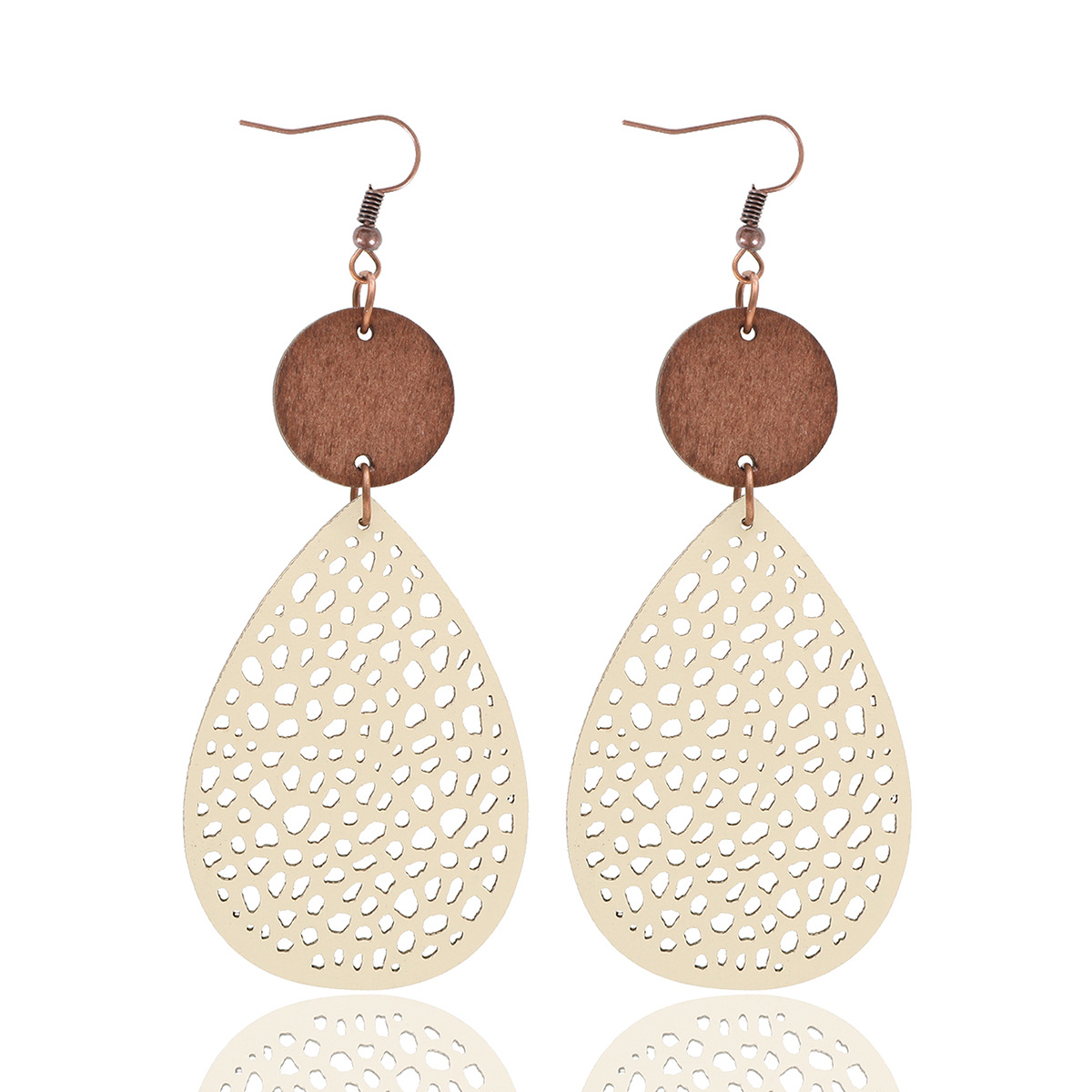 Eliana - Pendientes de cuero de PU ahuecados de estilo vintage