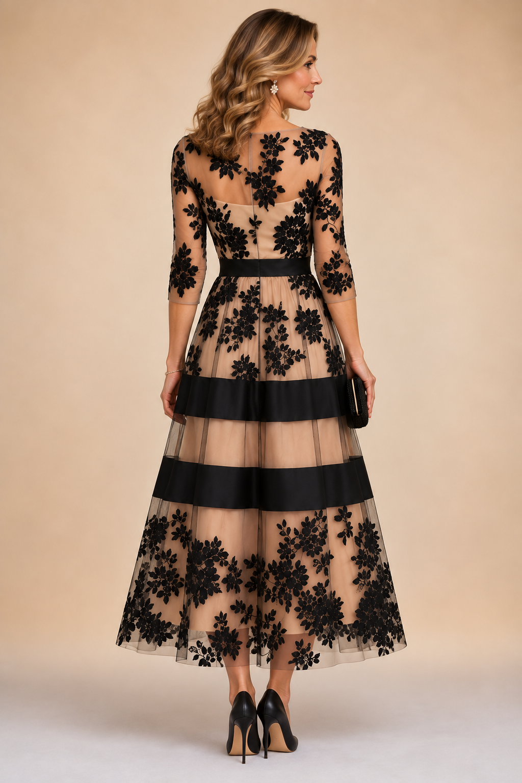 Adrielle | Vestido elegante de encaje floral