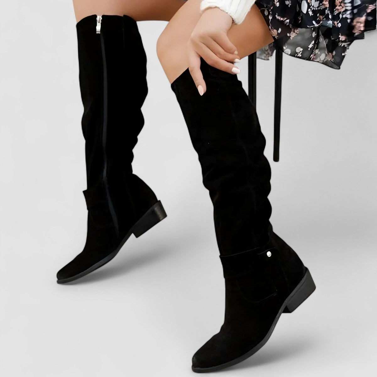 Adeliza | Botas de equitación altas con caña plisada