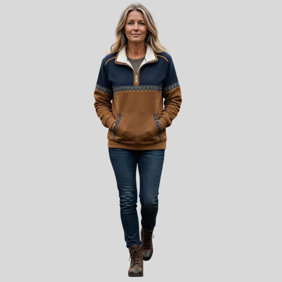 Alvette™ | Jersey con cuello de borreguito y media cremallera