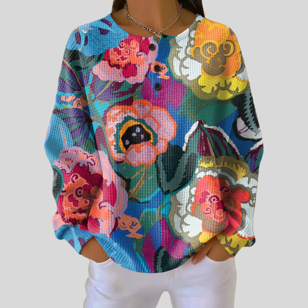 Adorna | Sudadera colorida con estampado floral