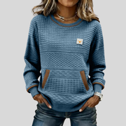 Noelle™ | Sudadera color block de cuello redondo