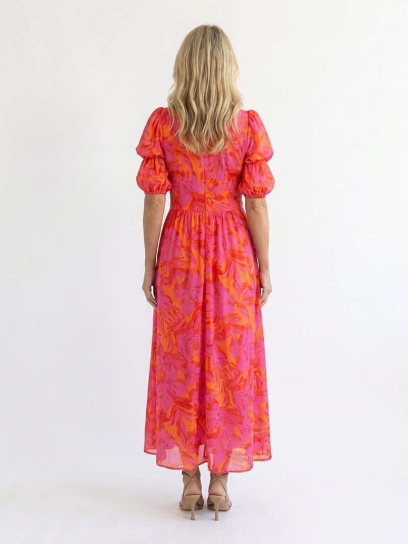 Stella & Grace™ | Vestido midi con cuello en V floral