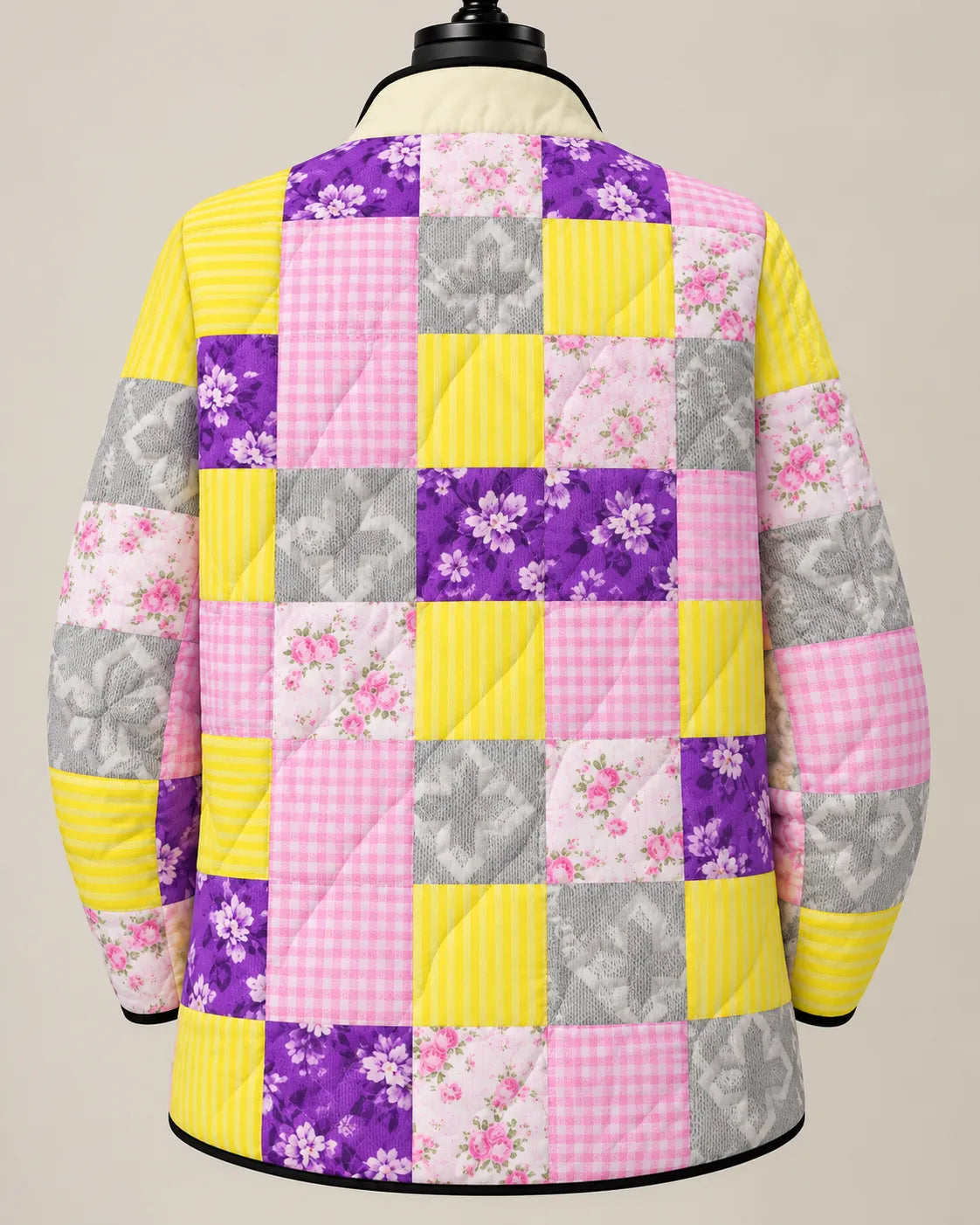 Celestine | Chaqueta de patchwork acolchada en diseño de soldadura