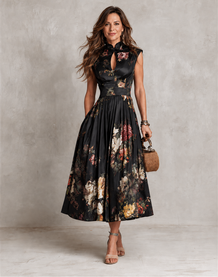 Mia | Vestido midi plisado de satén