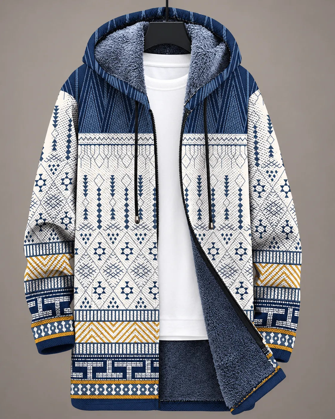 Elara | Chaqueta geométrica Heritage con capucha
