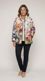 Carter™ | Chaqueta acolchada vintage de cuadros con estampado floral