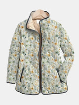 Nola | Chaqueta acolchada de cuello chimenea con estampado floral