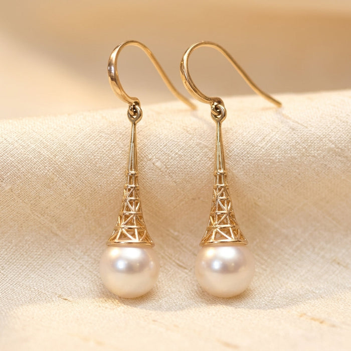 Pendientes de perlas de filigrana de oro