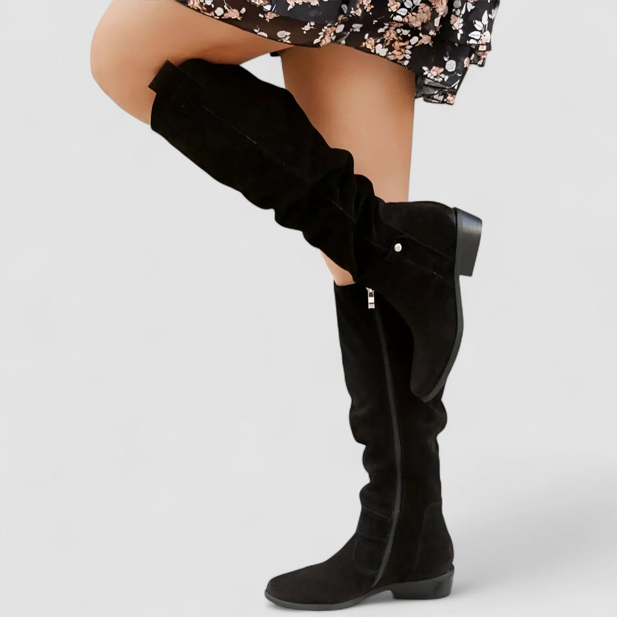 Adeliza | Botas de equitación altas con caña plisada