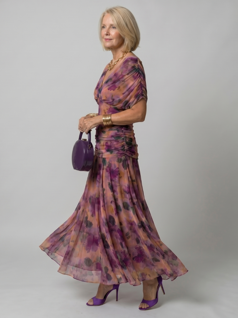 Stella & Grace™ | Vestido midi con flow de hombros descubiertos