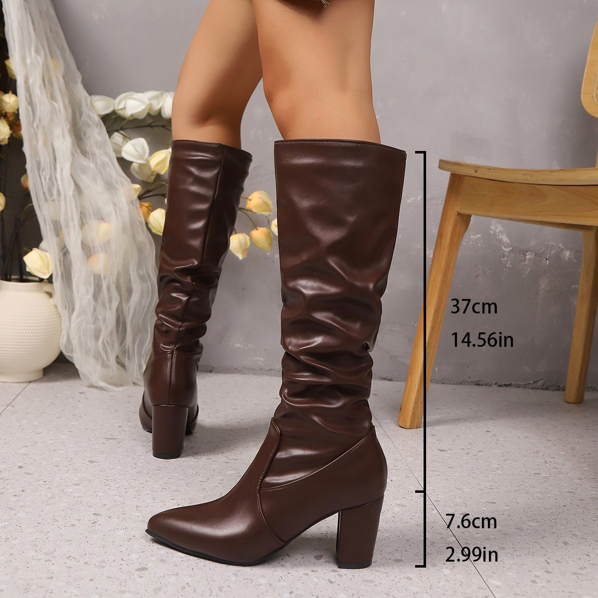 Dahlia - Botas de manga larga plisadas