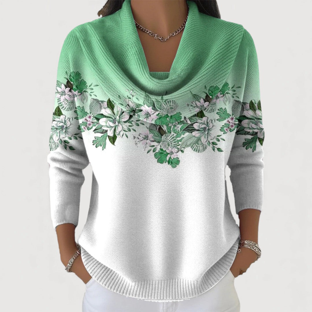 Alba | Jersey de punto canalé floral
