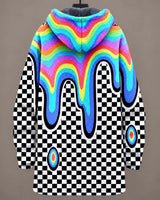 Vivienne | Chaqueta de punto con capucha en colores del arcoíris