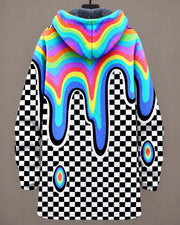Vivienne | Chaqueta de punto con capucha en colores del arcoíris