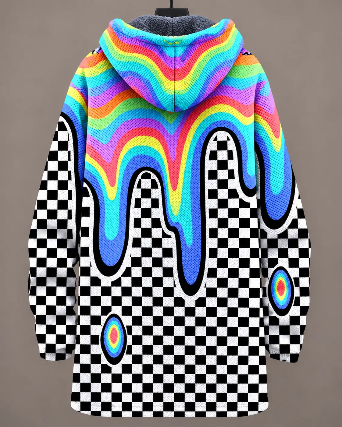 Vivienne | Chaqueta de punto con capucha en colores del arcoíris