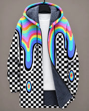 Serena | Chaqueta de mosaico multicolor con capucha