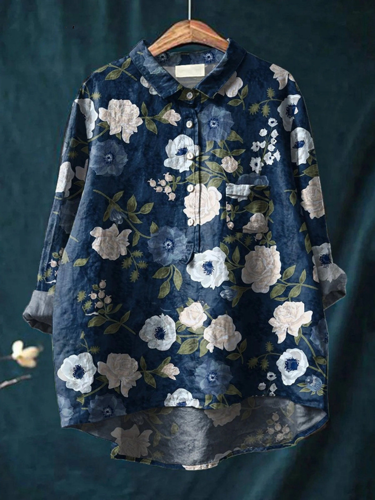 Joelle | Camisa informal con estampado artístico floral
