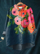 Paige | Camisa informal con estampado artístico floral
