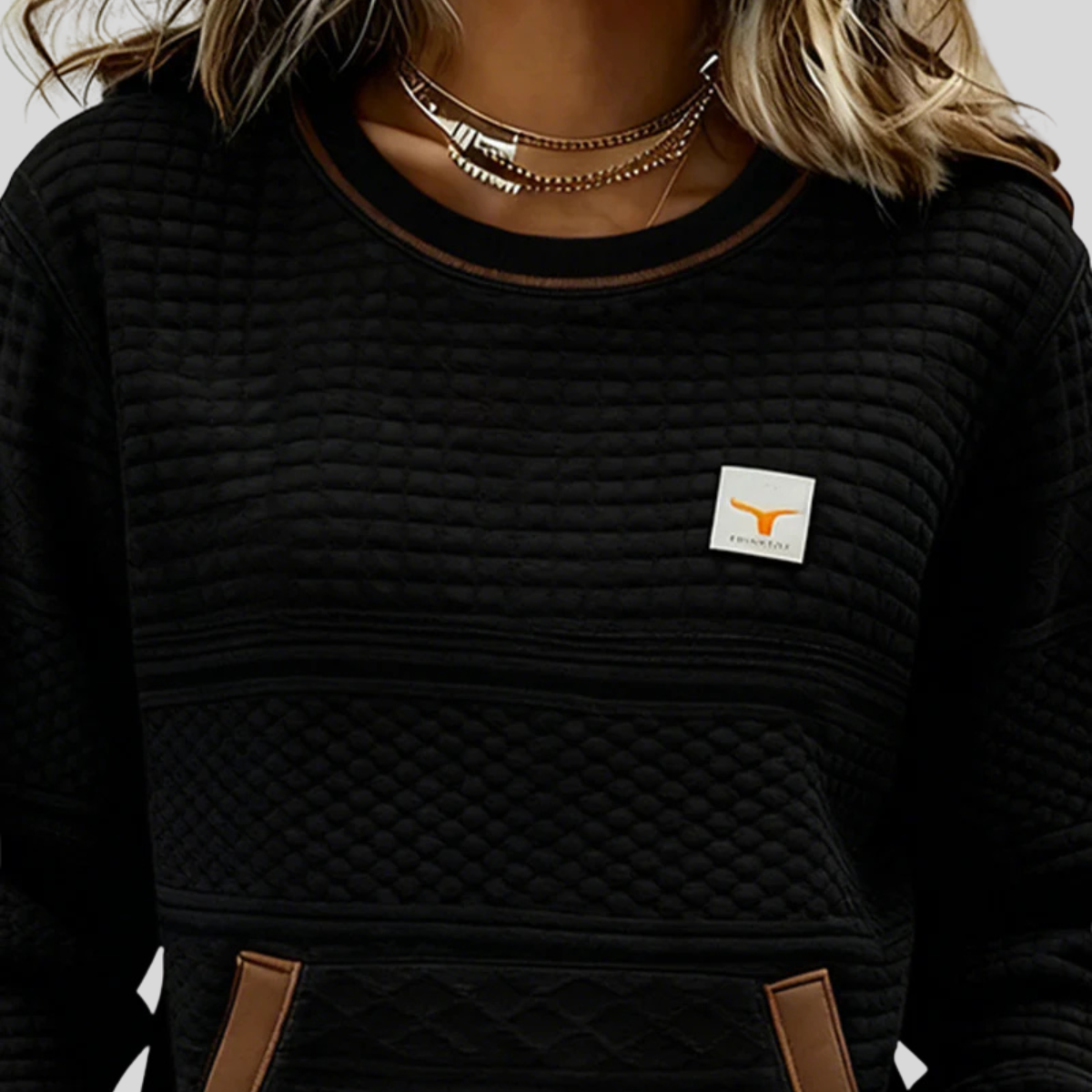 Noelle™ | Sudadera color block de cuello redondo