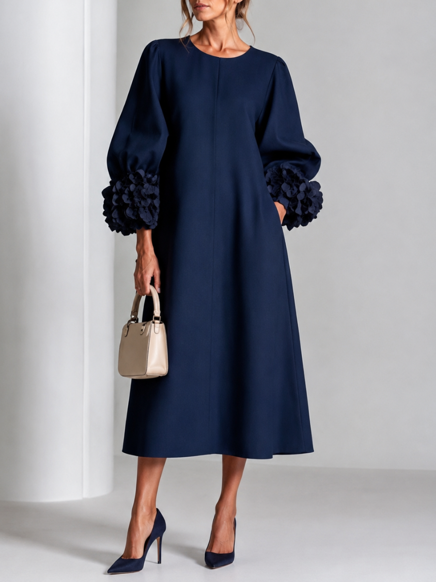 Gema | Vestido elegante con mangas florales