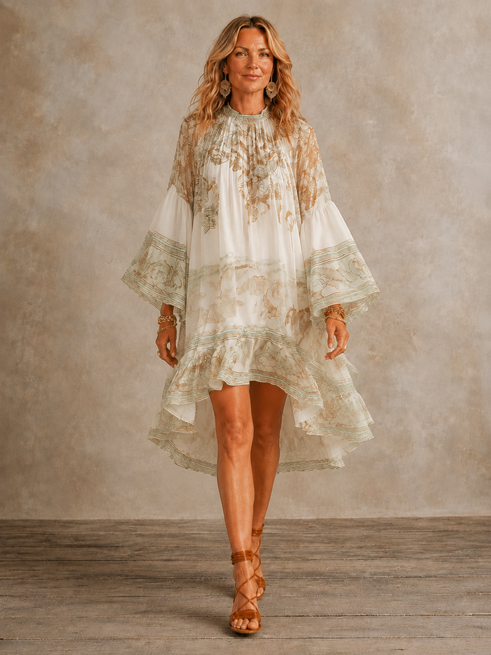 Isabella | Vestido mini con bajo de volantes