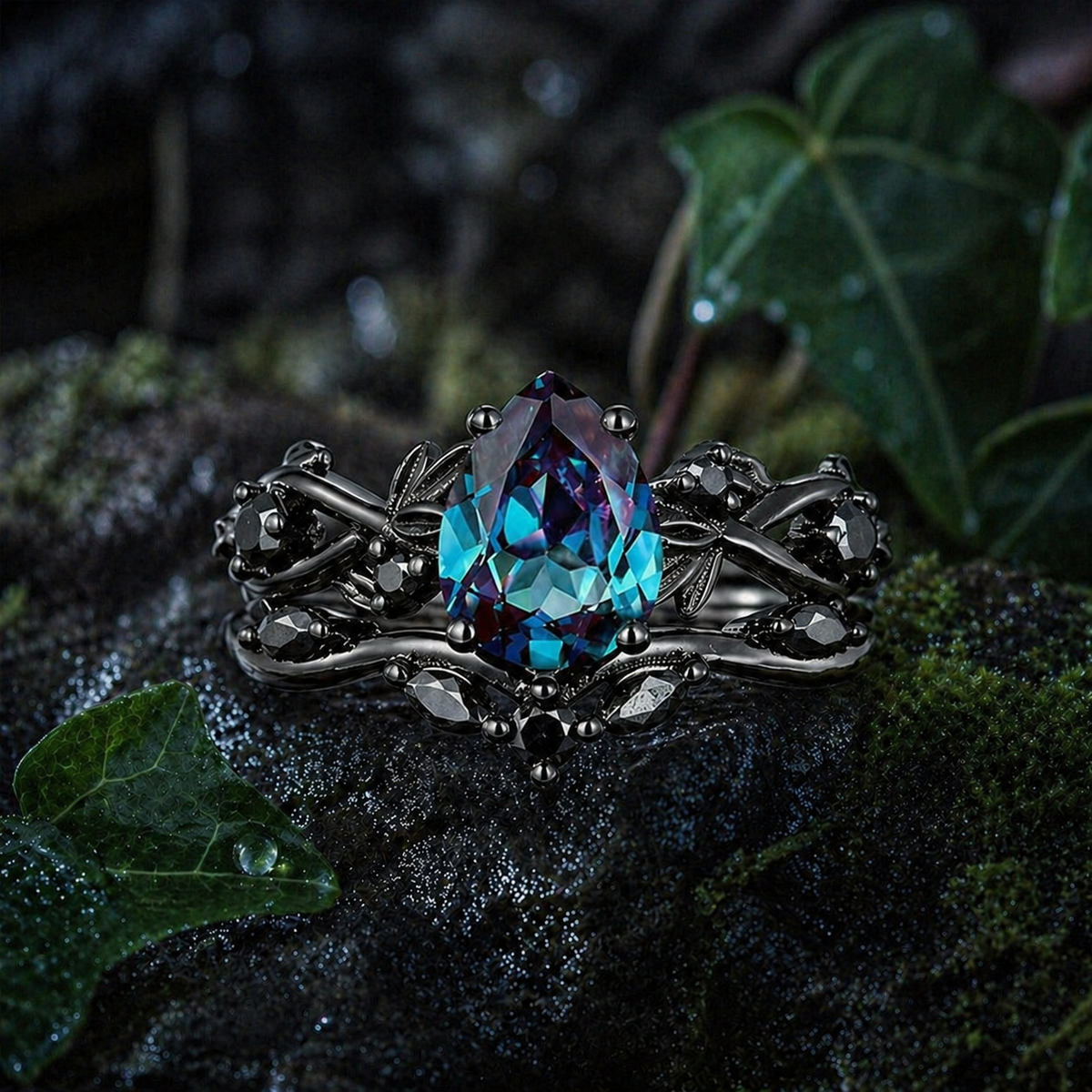Anillo Skumringsvedbend - Luna azul