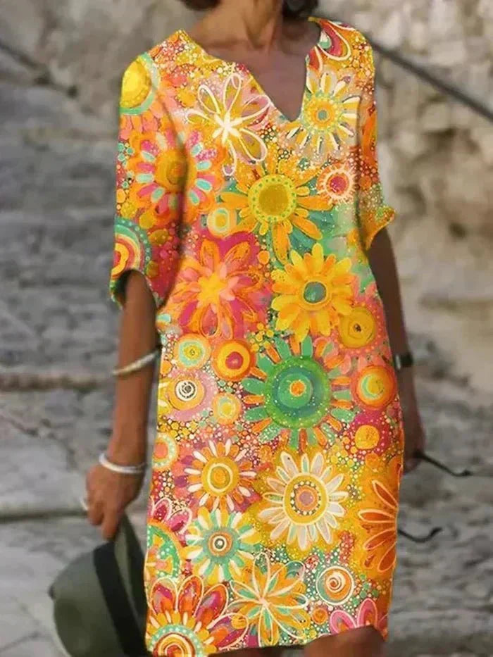 Ana | Vestido midi floral vibrante