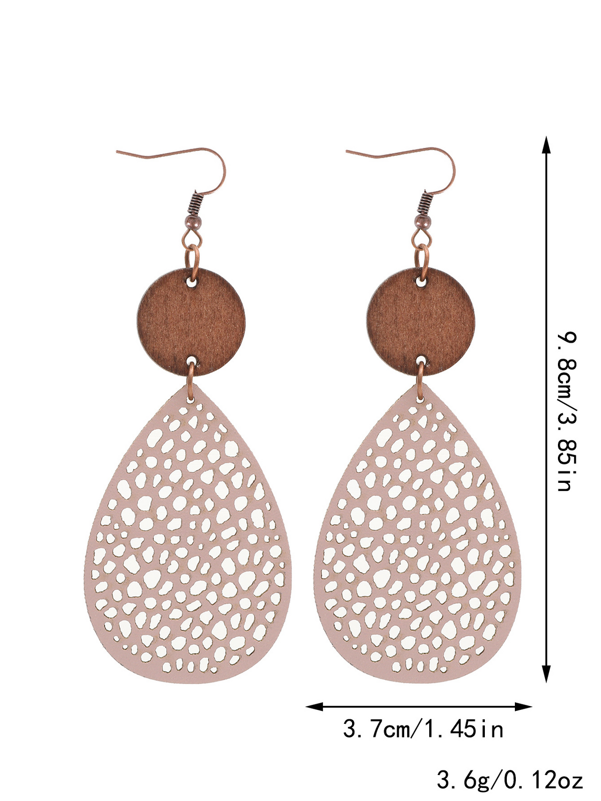 Eliana - Pendientes de cuero de PU ahuecados de estilo vintage