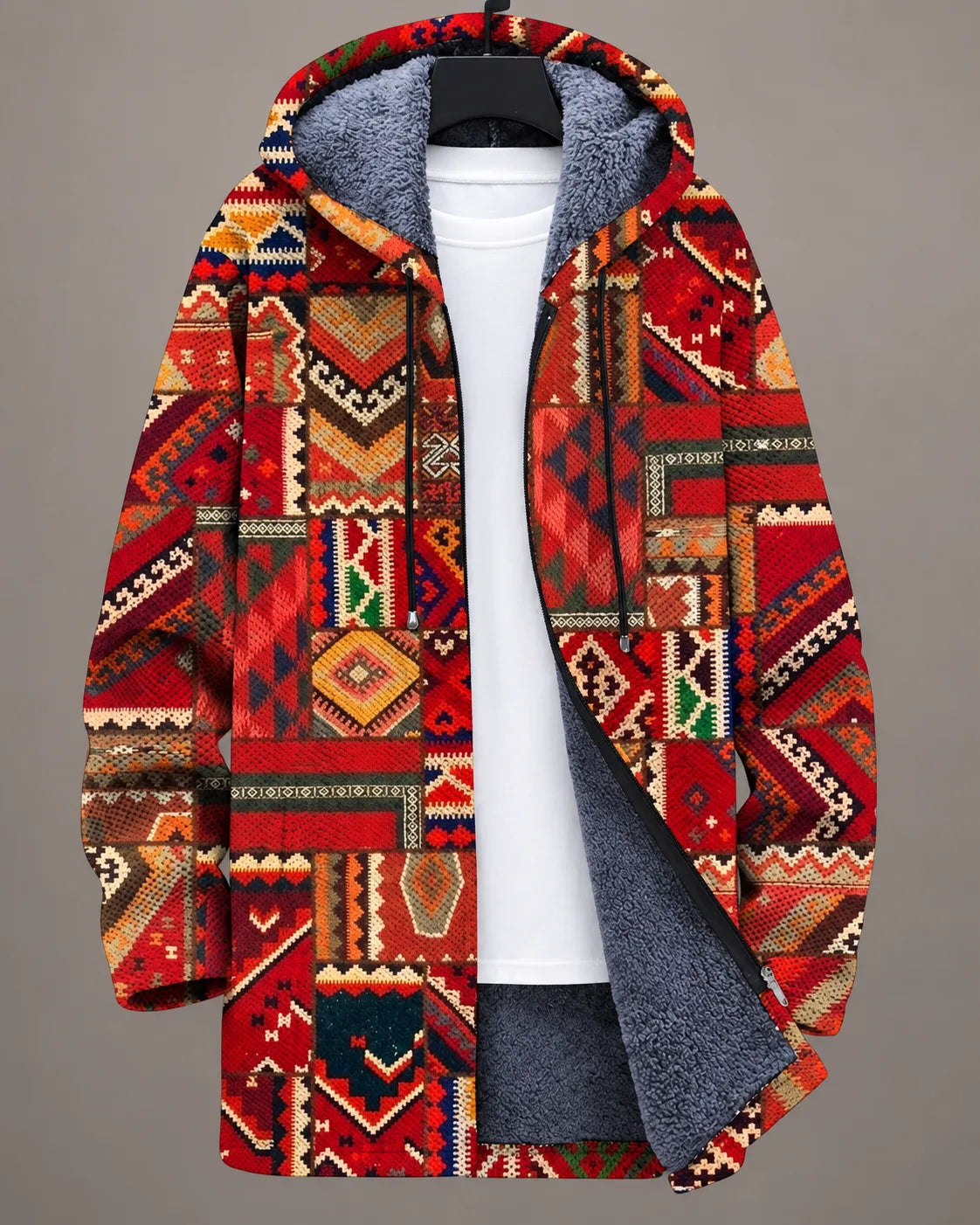 Serena | Chaqueta de mosaico multicolor con capucha