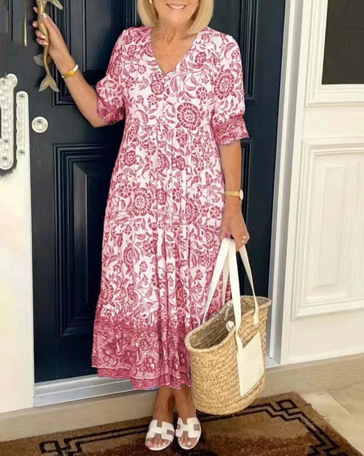 Candice | Elegante cuello en V floral