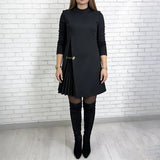 Rikke – Vestido elegante en forma de A con detalle plisado