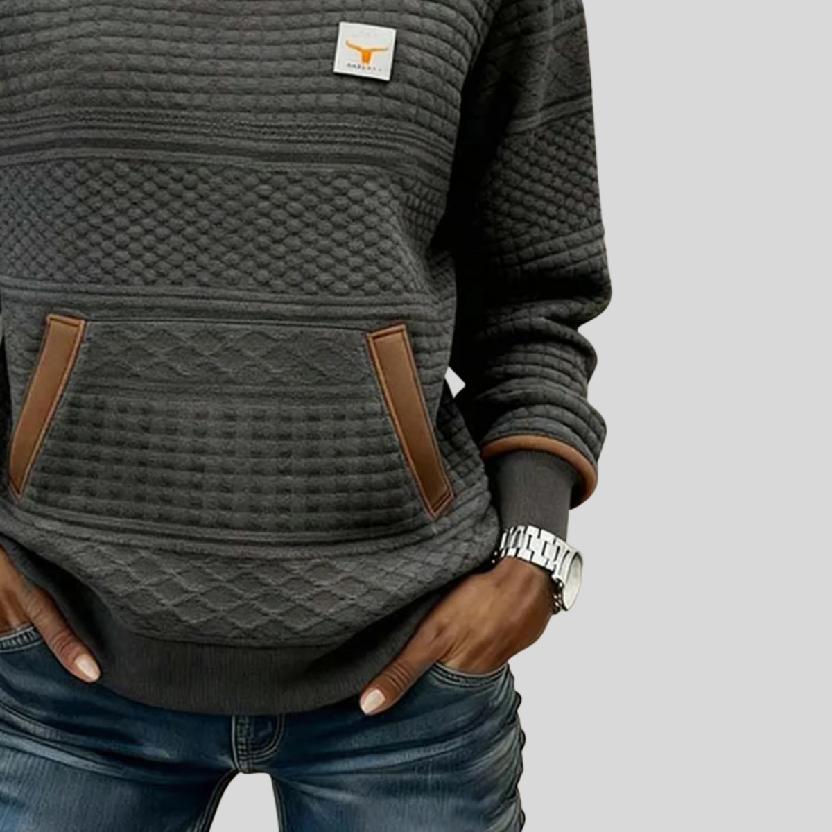 Noelle™ | Sudadera color block de cuello redondo