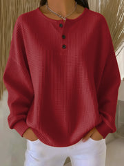 Milagros | Sudadera Henley con textura de gofre