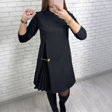 Rikke – Vestido elegante en forma de A con detalle plisado