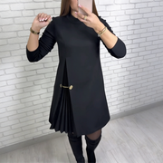 Rikke – Vestido elegante en forma de A con detalle plisado