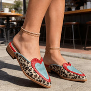 Perla | Mules con estampado de leopardo