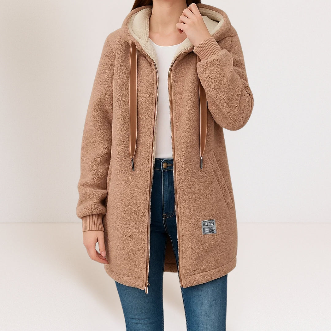 Phoebe – Chaqueta polar suave con capucha