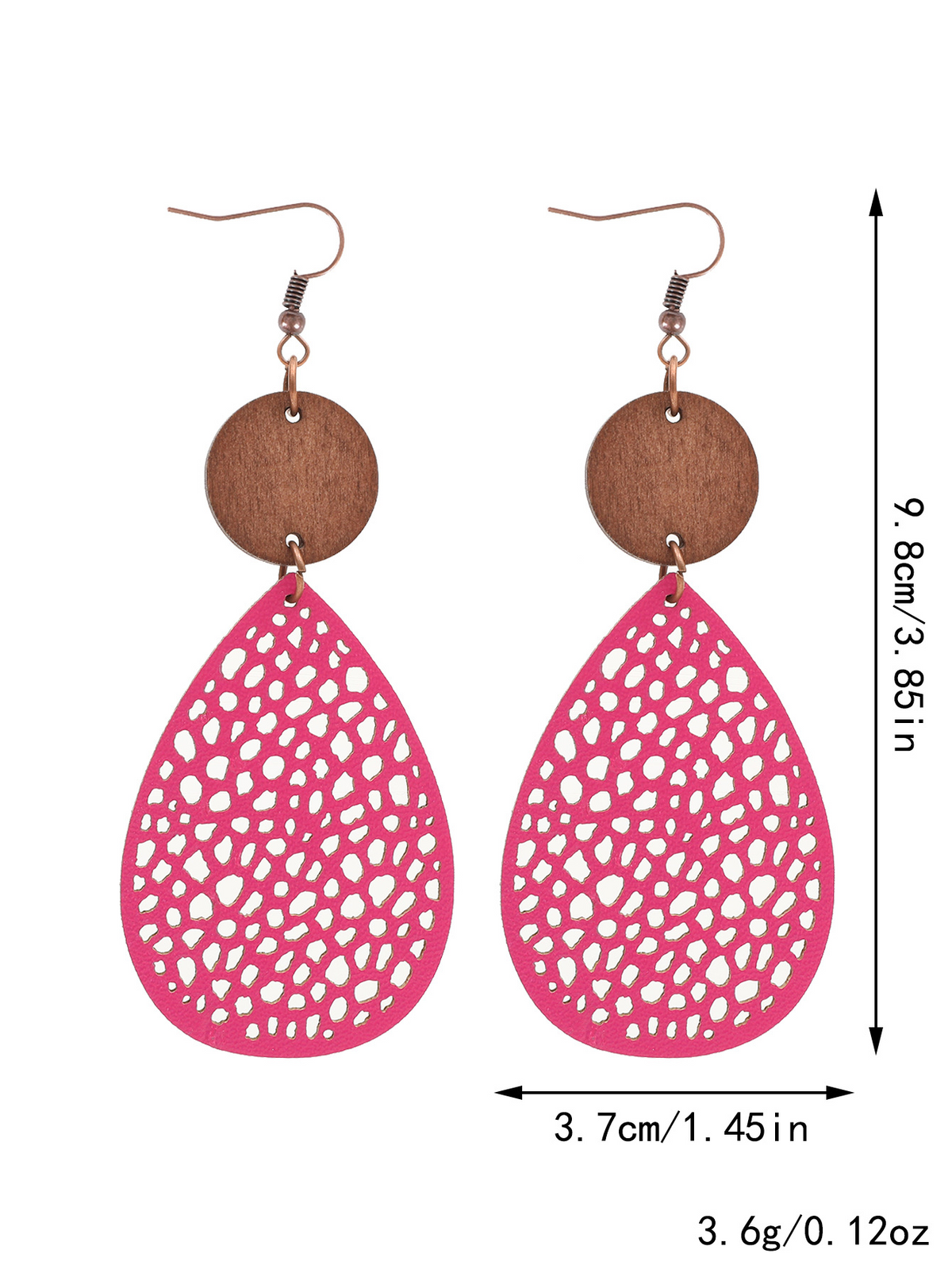 Eliana - Pendientes de cuero de PU ahuecados de estilo vintage
