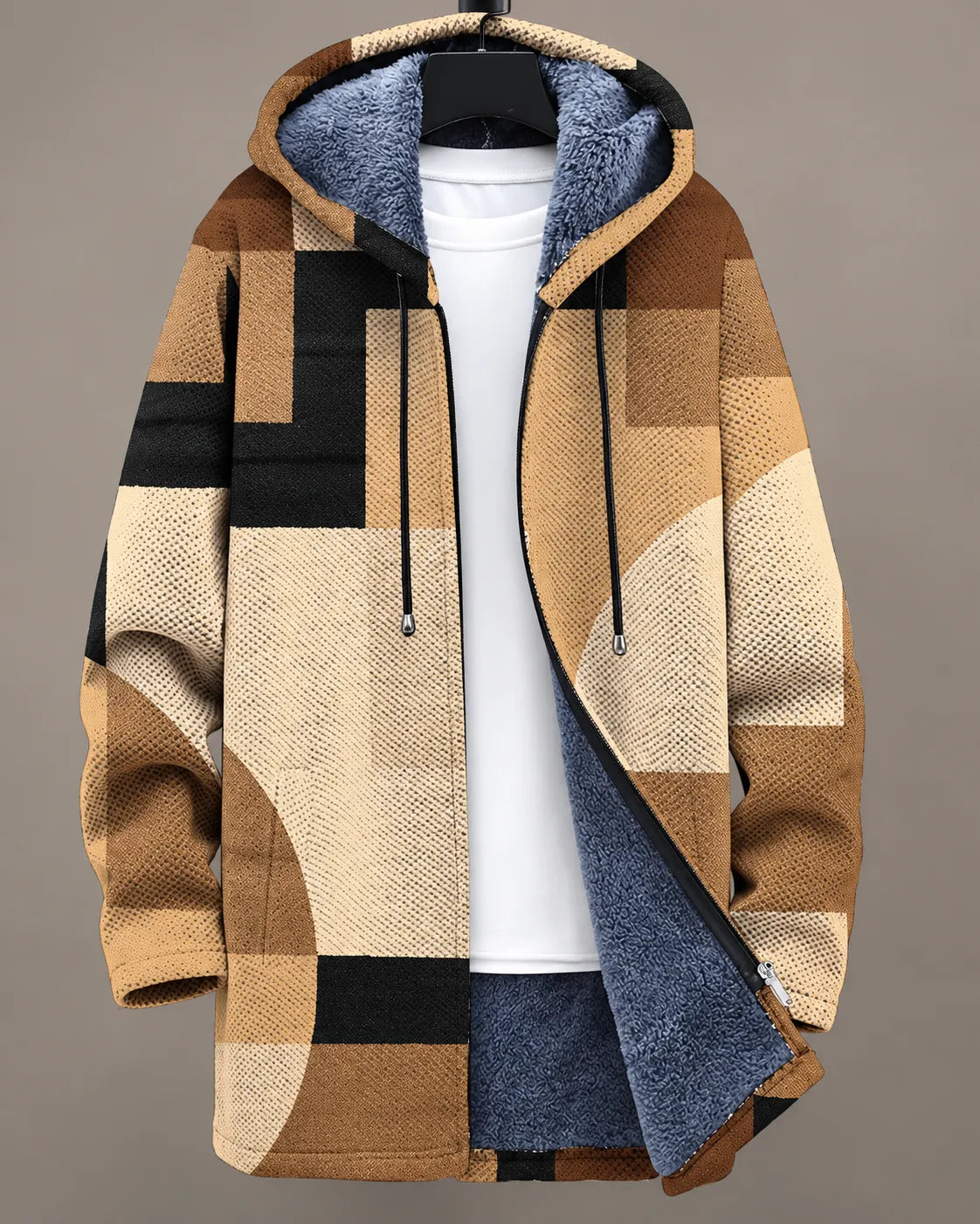 Camille | Chaqueta de patchwork moderna con capucha