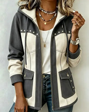 Lena – Chaqueta de patchwork con capucha