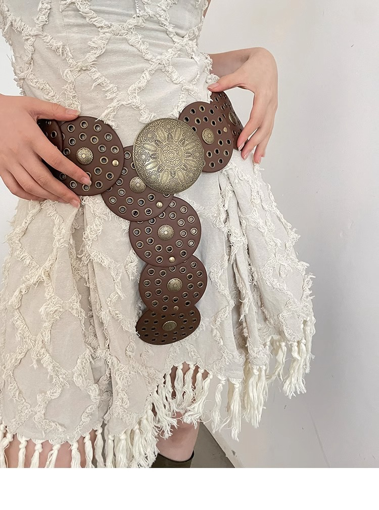 Vanessa - Cinturón Boho Marrón Mujer