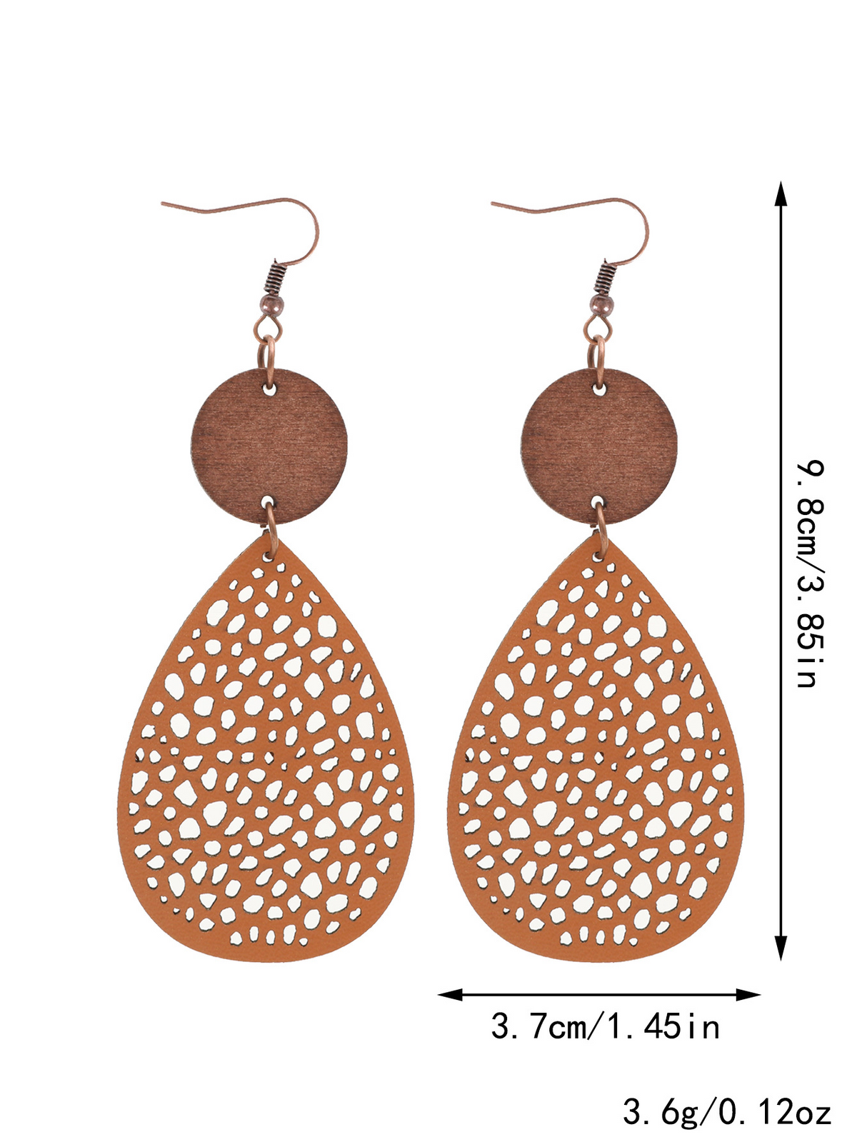 Eliana - Pendientes de cuero de PU ahuecados de estilo vintage