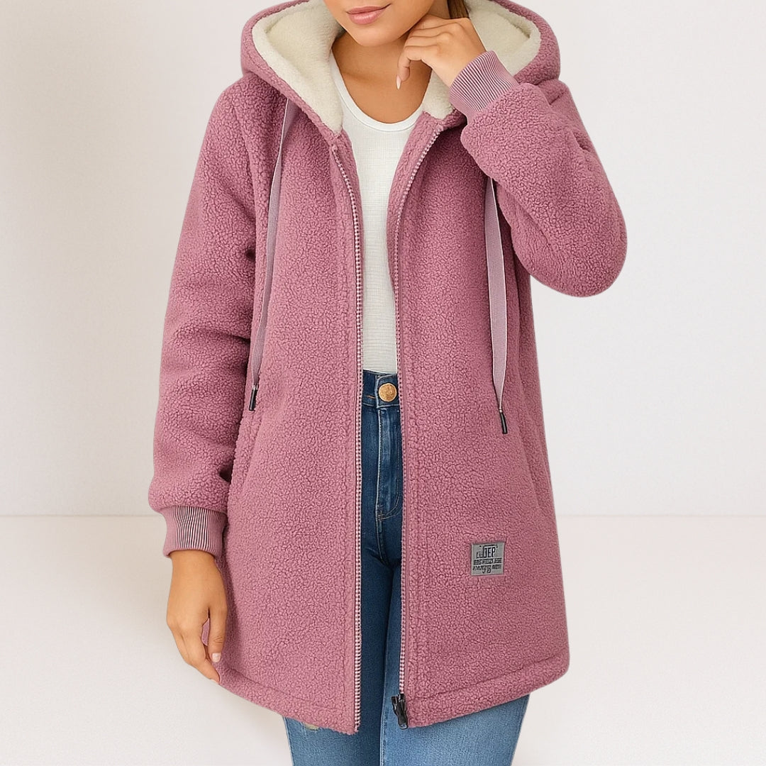 Phoebe – Chaqueta polar suave con capucha