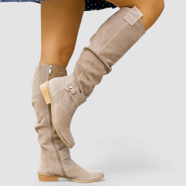 Georgiana | Botas western hasta la rodilla con caña fruncida