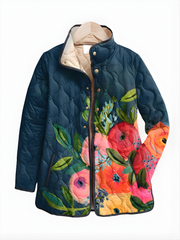 Carter™ | Chaqueta acolchada vintage de cuadros con estampado floral