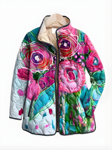 Carter™ | Chaqueta acolchada vintage de cuadros con estampado floral