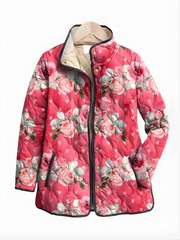 Carter™ | Chaqueta acolchada vintage de cuadros con estampado floral