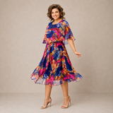 Marianne | Vestido midi colorido con estampado floral